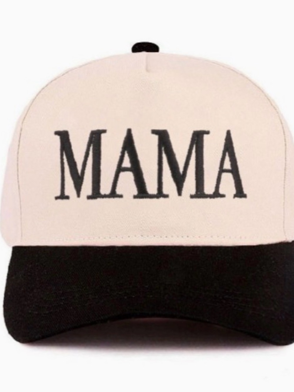 MAMA Two-Tone Baseball Cap - Pink and Black